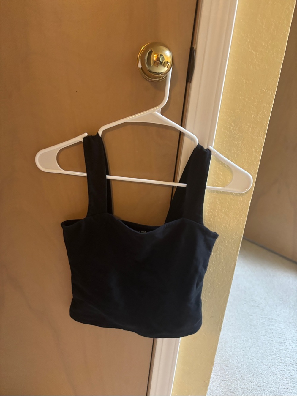 Abercrombie & Fitch Black Square-Neck Crop Tank